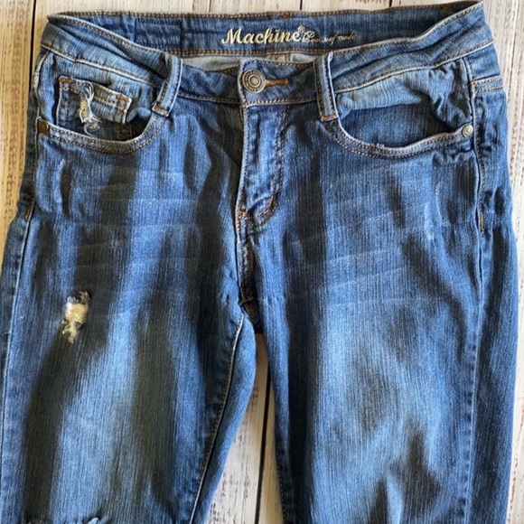 Machine Low Rise Distressed Skinny Jeans - Picture 4 of 9